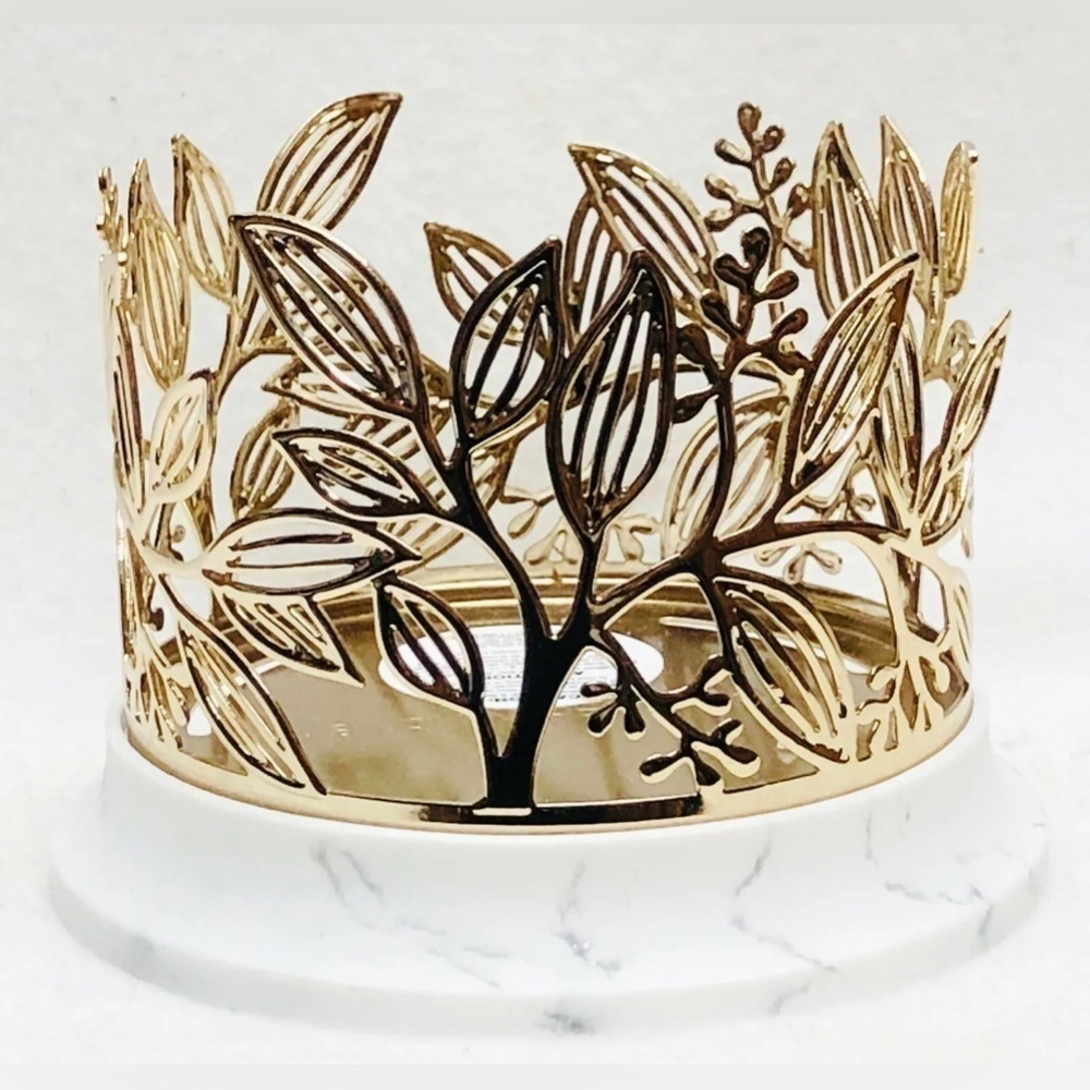 Bath & Body Works GOLDEN BRANCHES Marble Large 3-Wick Candle Holder 14.5 oz